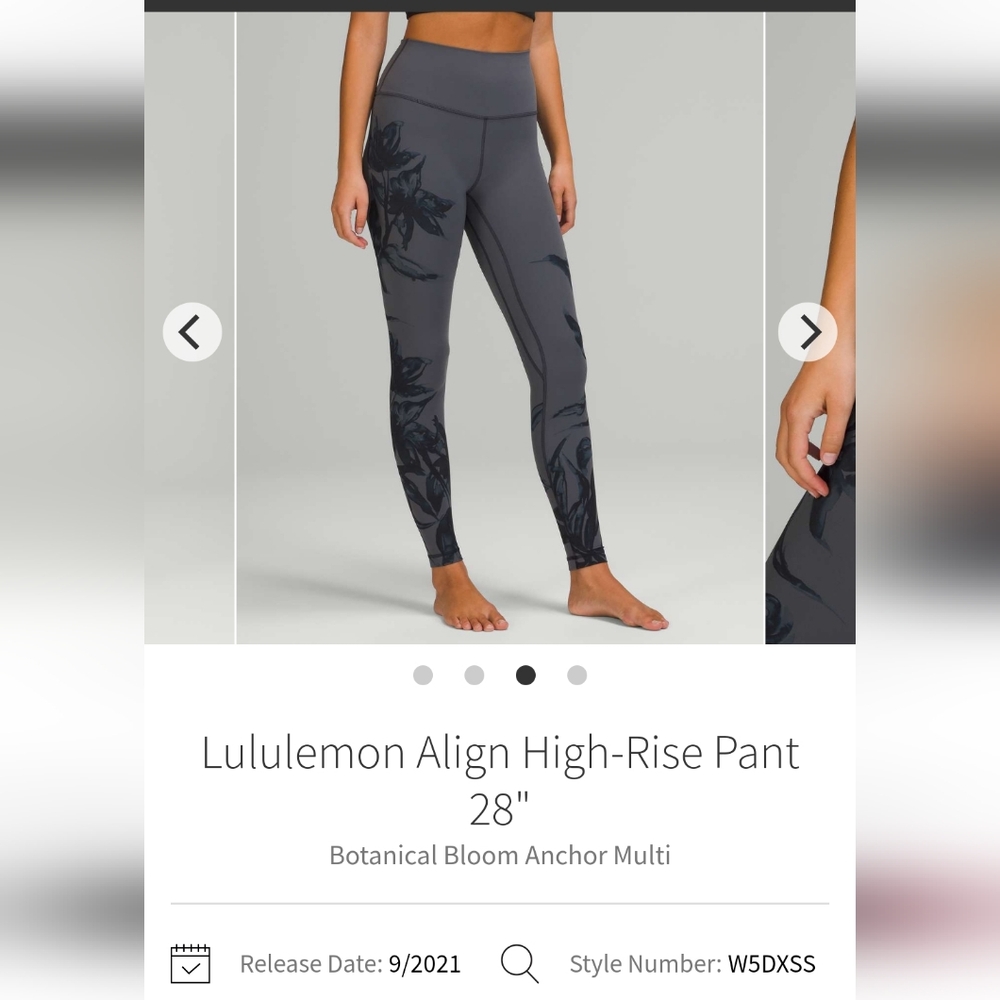 Lululemon Align High Rise 28" Botanical Bloom Anchor Multi Size 6